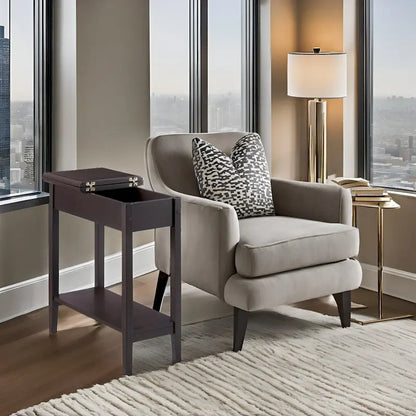 Table d'appoint fine et élégante, table de chevet étroite et table de nuit mince