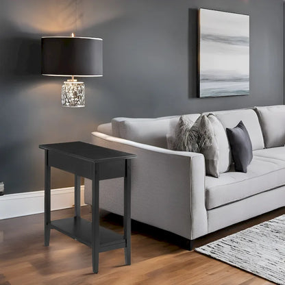 Table d'appoint fine et élégante, table de chevet étroite et table de nuit mince