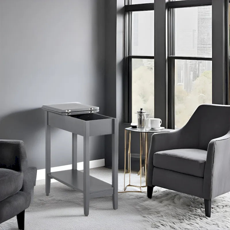 Table d'appoint fine et élégante, table de chevet étroite et table de nuit mince