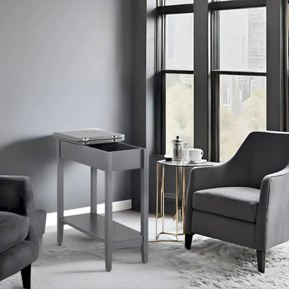 Table d'appoint fine et élégante, table de chevet étroite et table de nuit mince