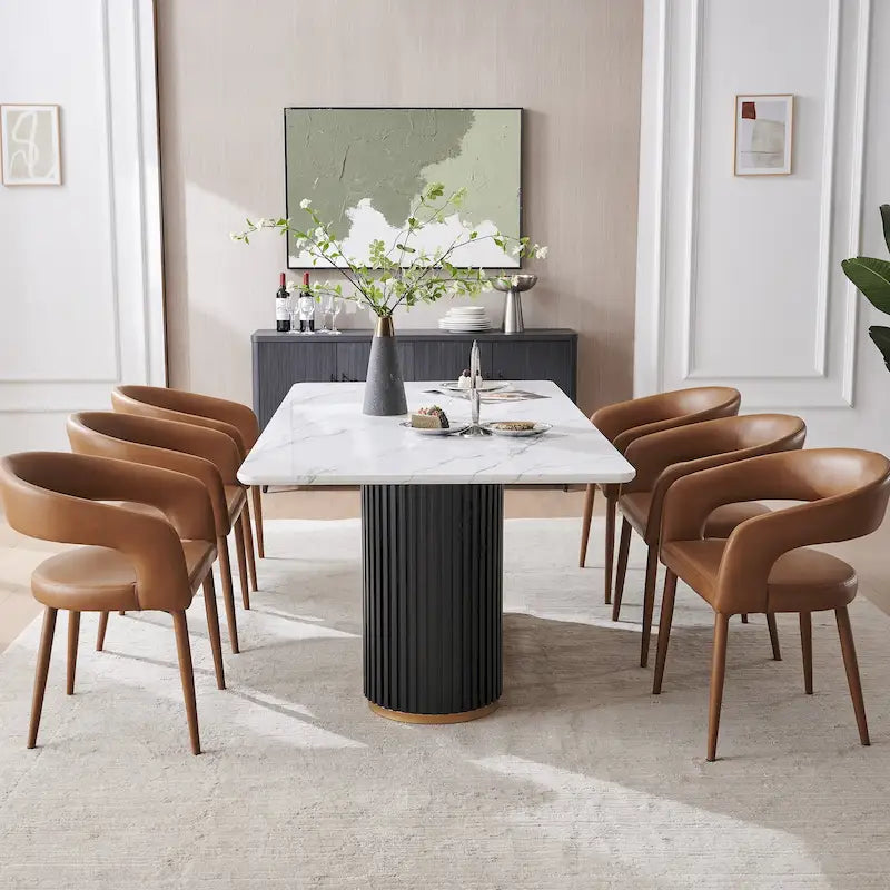 Chaises de salle à manger modernes Fort en similicuir (lot de 6)