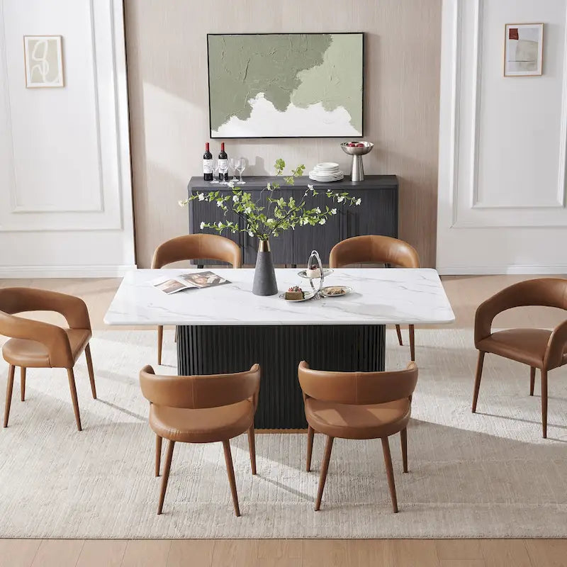 Chaises de salle à manger modernes Fort en similicuir (lot de 6)