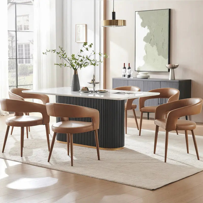 Chaises de salle à manger modernes Fort en similicuir (lot de 6)