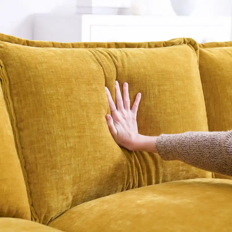 Canapé d'angle en chenille de 118 pouces avec méridienne réversible, canapé Cloud 5 places, rangements et coussins intégrés aux accoudoirs