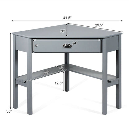 Bureau d'angle Gymax pour ordinateur portable avec tiroir