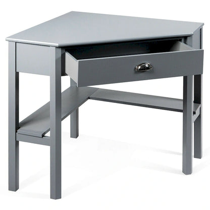 Bureau d'angle Gymax pour ordinateur portable avec tiroir