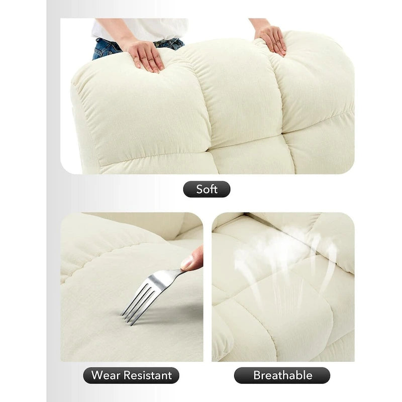 Fauteuil inclinable à bascule pivotant à 360° pour salon, fauteuil berçant rembourré en tissu avec accoudoirs.