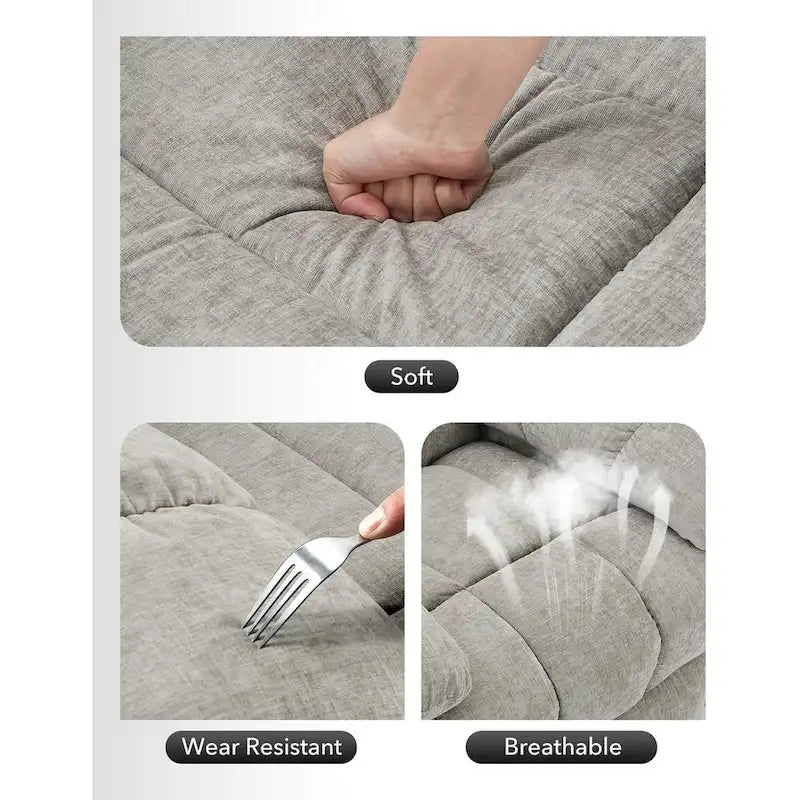 Fauteuil inclinable à bascule pivotant à 360° pour salon, fauteuil berçant rembourré en tissu avec accoudoirs.