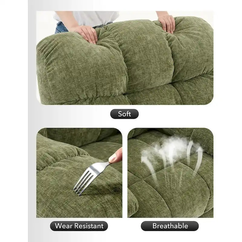 Fauteuil inclinable à bascule pivotant à 360° pour salon, fauteuil berçant rembourré en tissu avec accoudoirs.