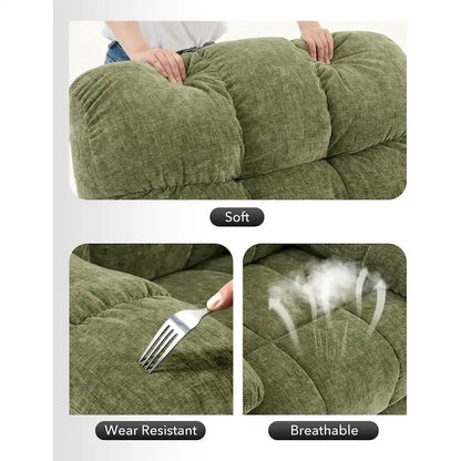 Fauteuil inclinable à bascule pivotant à 360° pour salon, fauteuil berçant rembourré en tissu avec accoudoirs.