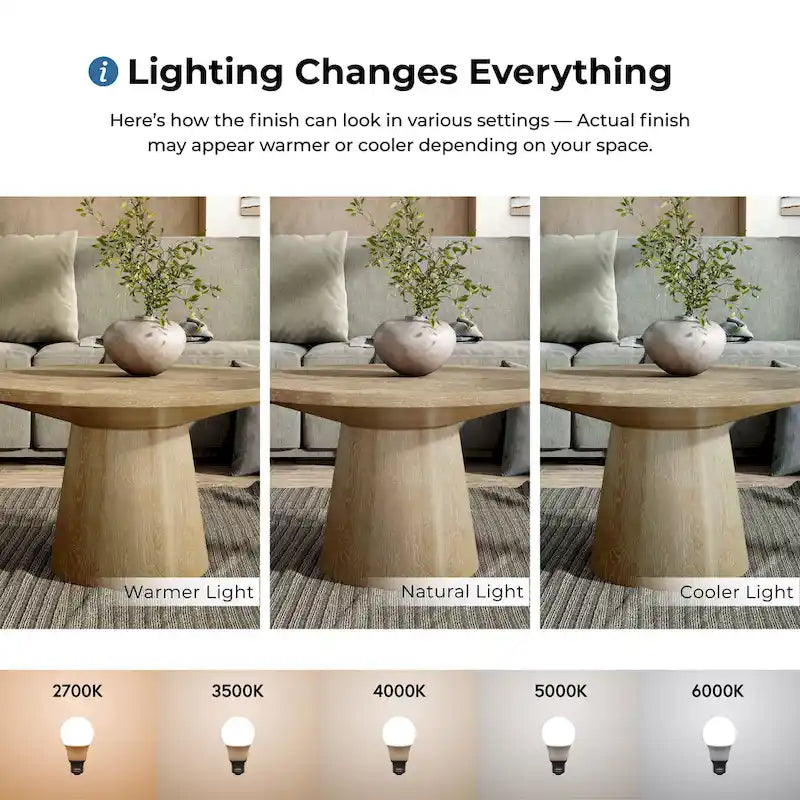 Table basse moderne ronde Vitten en bois massif avec piédestal, de Furniture of America