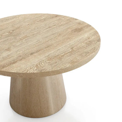 Table basse moderne ronde Vitten en bois massif avec piédestal, de Furniture of America