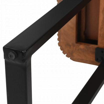 Table console d'entrée en bois massif avec tiroirs cannelés et solutions de rangement