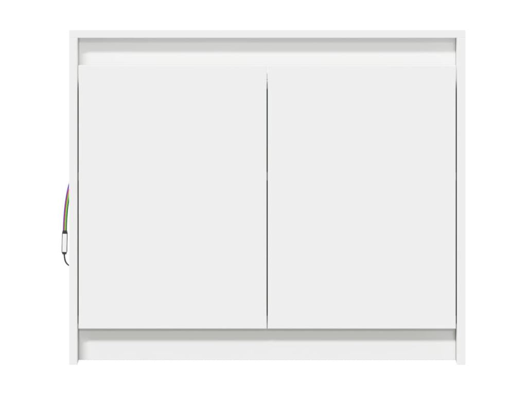 Buffet avec LED blanc 72x34x61 cm bois d'ingénierie