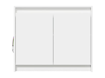 Buffet avec LED blanc 72x34x61 cm bois d'ingénierie
