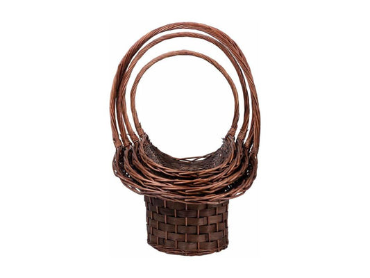 Ensemble de 4 paniers en osier marron