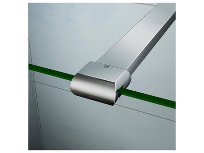 Paroi de douche à l'italienne 60 40x200cm avec retour pivotant - Verre 8mm trempé - Avec barre de fixation 140cm récupérable