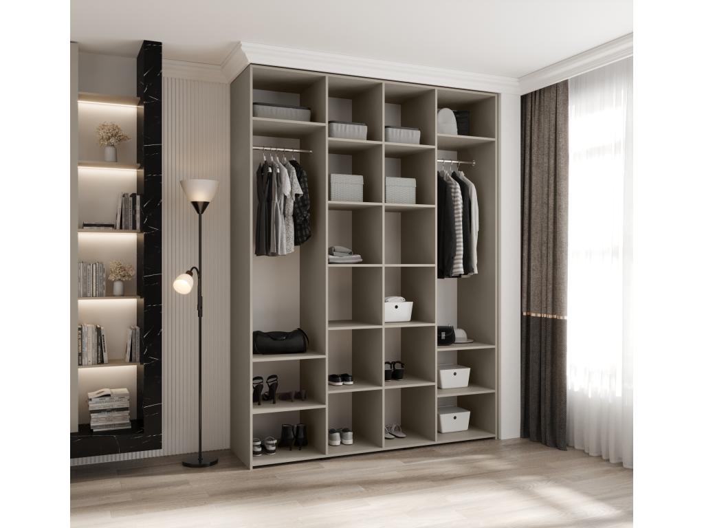 Armoire à portes battantes Como 1 245.5/180/50 4 portes cachemire/ou