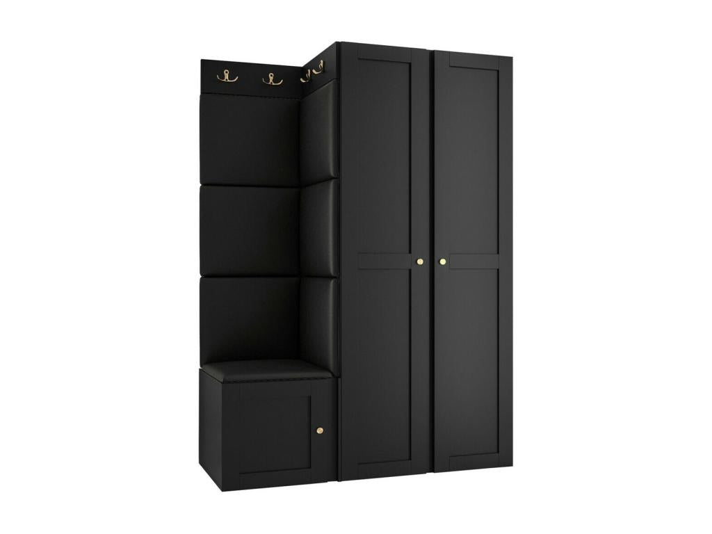 Meuble d'entrée Meublita 379 186x116x46cm Noir MDF - Stratifié - Faux cuir