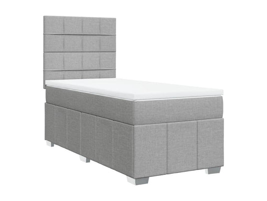 Sommier à Meublita de lit avec matelas Gris clair 90x200 cm Tissu