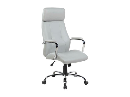Chaise de bureau Meublita Fauteuil présidentiel avec accoudoirs Chaise de bureau ergonomique 66x62h121/131 cm Gris