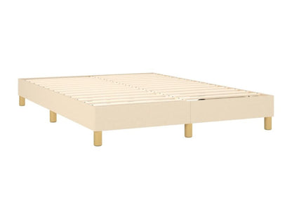 Lit à sommier tapissier avec matelas Crème 140x190 cm Tissu