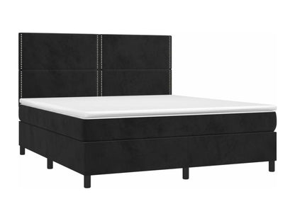 Sommier à Doucezen de lit avec matelas et LED Noir 180x200 cm