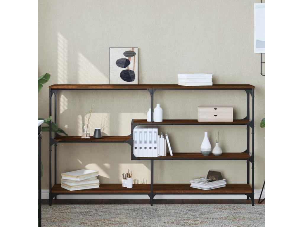 Table console chêne marron 160x32x95 bois d'ingénierie