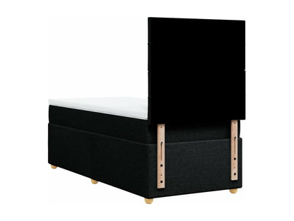 Sommier à Vertchez de lit avec matelas Noir 100x200 cm Tissu