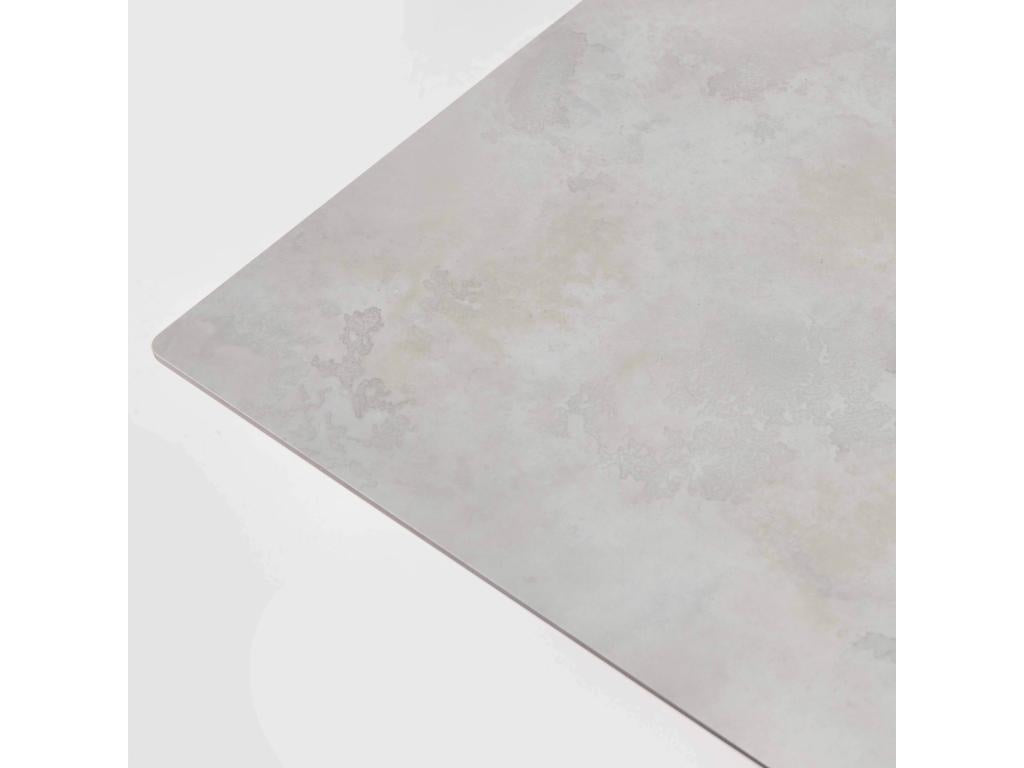 Ensemble table jardin stratifié beton gris clair et 2 fauteuils gris