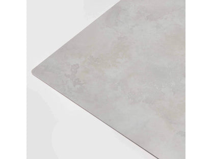 Ensemble table jardin stratifié beton gris clair et 2 fauteuils gris