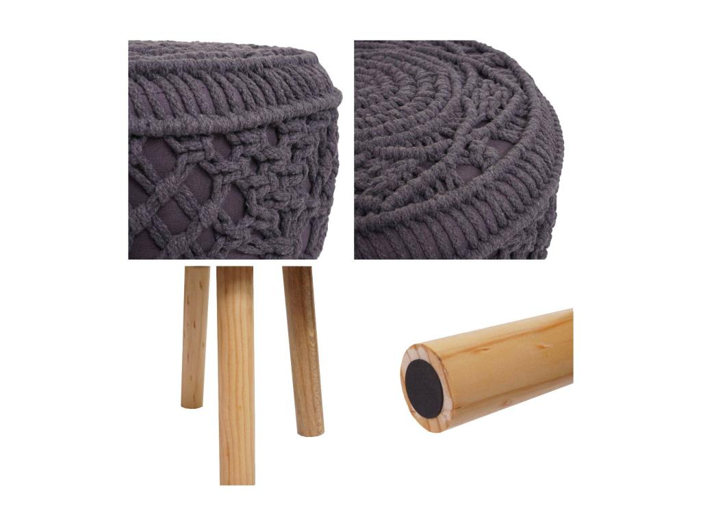 Pouf Doucezen-J43 gris foncé