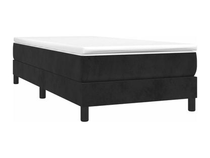Sommier à Doucezen de lit avec matelas Noir 100x200 cm Velours