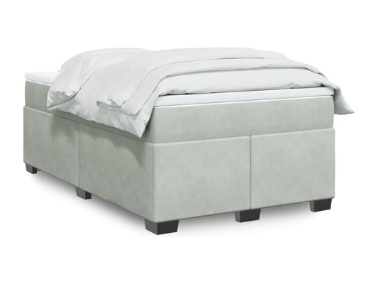 Sommier à Meublita de lit et matelas Gris clair 120x200cm Velours