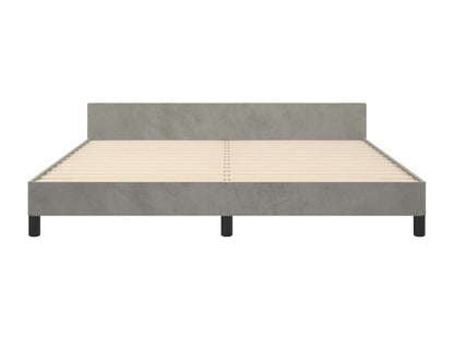 Cadre de lit avec tête de lit Gris clair 160x200 cm Velours