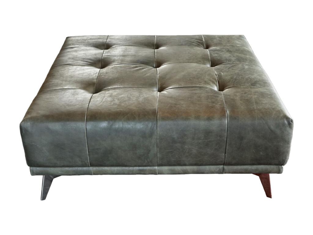 Pouf - Vert cuir - Meublita