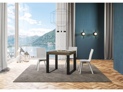 Table extensible 90x90/246 cm Tecno Meublita pieds anthracite