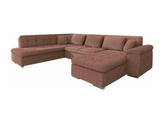 Canapé d'angle Meublita 114 Rose Fonction de couchage Bo?te de literie 348x205x76cm