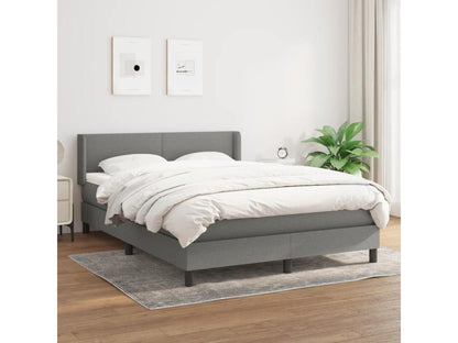 Sommier à Doucezen de lit avec matelas Gris foncé 140x190cm Tissu