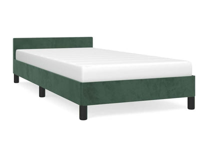 Cadre de lit sans matelas vert foncé 90x200 cm velours