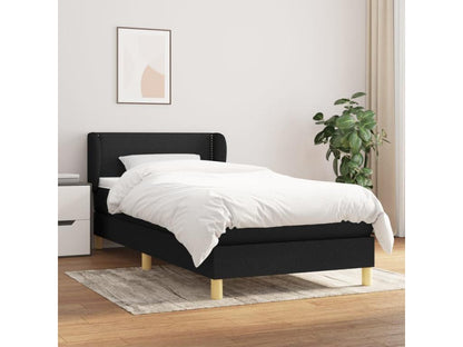 Lit à sommier tapissier avec matelas Noir 90x200 cm Tissu