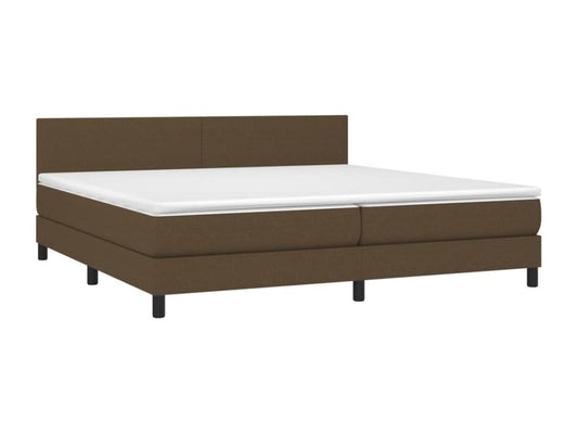 Sommier tapissier matelas et LED Marron foncé 200x200 cm Tissu
