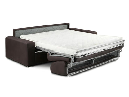 Canapé 4 places convertible express en tissu Meublita - Gris - Couchage 160 cm - Matelas 18 cm
