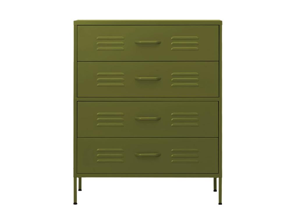 Commode Vert olive 80x35x101.5 Acier