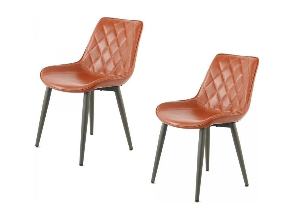 Fauteuil semi artisanal LOT DE 2 Meublita 60x51x80 café