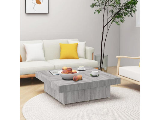 Table basse Meublita gris 90x90x28 cm Bois d'ingénierie