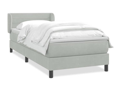 Sommier à Vertchez de lit et matelas gris clair 100x220cm velours