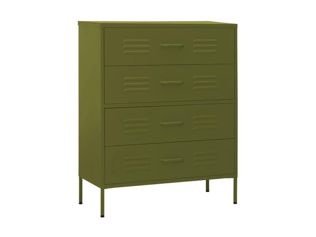 Commode Vert olive 80x35x101.5 Acier