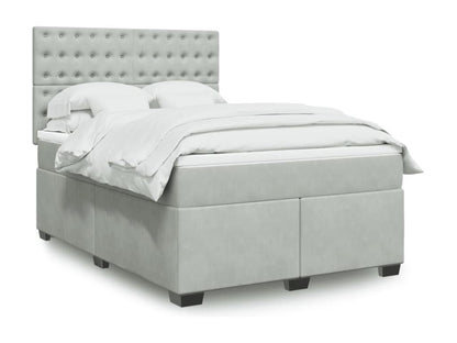 Sommier à Meublita de lit et matelas Gris clair 140x190cm Velours