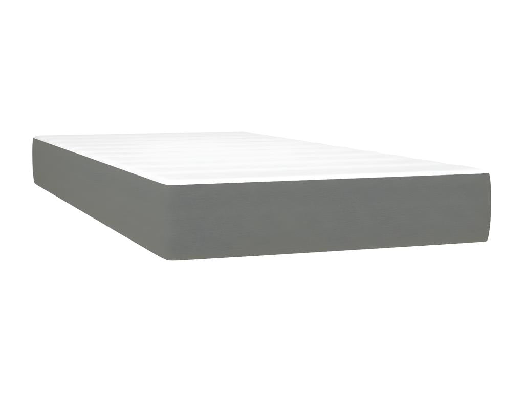 Sommier à Doucezen de lit avec matelas gris foncé 120x190cm tissu